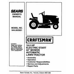 Craftsman Tractor Parts Manual 944.602951