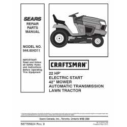 Craftsman Tractor Parts Manual 944.604311