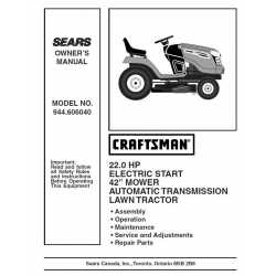 Craftsman Tractor Parts Manual 944.606040