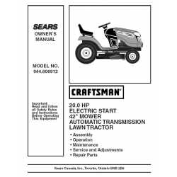 Craftsman Tractor Parts Manual 944.606912