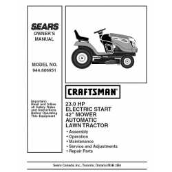 Craftsman Tractor Parts Manual 944.606951