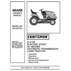 Craftsman Tractor Parts Manual 944.607231