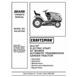 Craftsman Tractor Parts Manual 944.607260