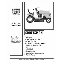 Craftsman Tractor Parts Manual 944.607450