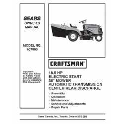Manuel de pièces tracteur Craftsman 944.607900