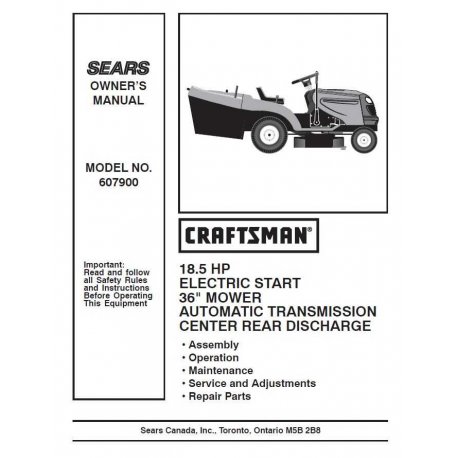 Craftsman Tractor Parts Manual 944.607900