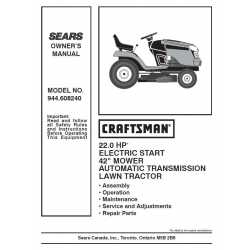 Manuel de pièces tracteur Craftsman 944.608240