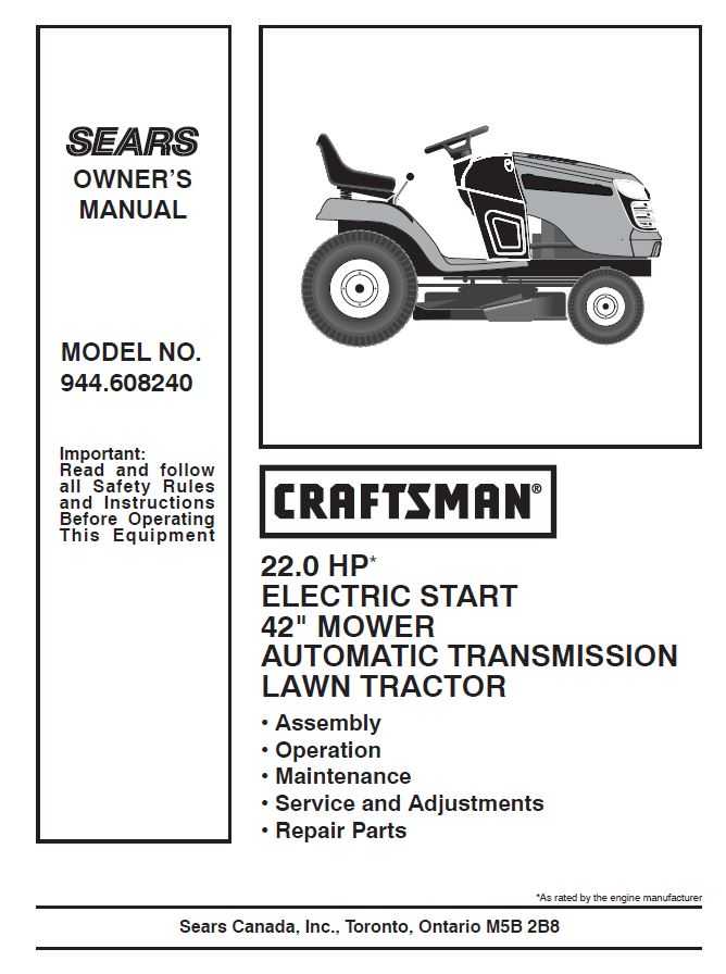 Craftsman Tractor Parts Manual 944 608240