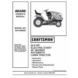 Craftsman Tractor Parts Manual 944.608830