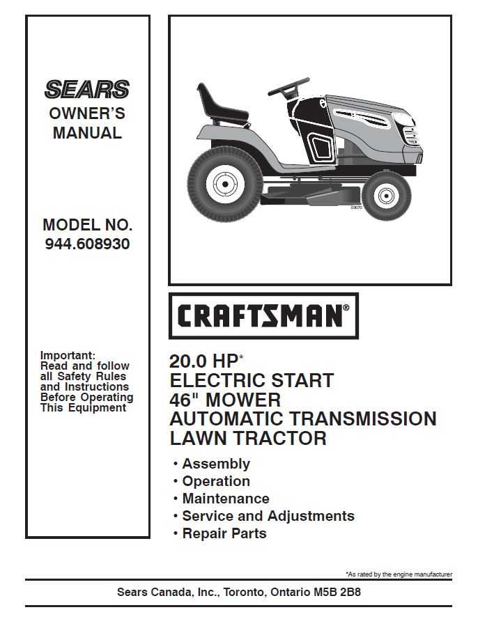 Craftsman Tractor Parts Manual