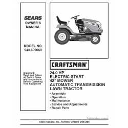 Craftsman Tractor Parts Manual 944.609060