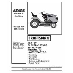 Manuel de pièces tracteur Craftsman 944.609090