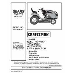 Manuel de pièces tracteur Craftsman 944.609301