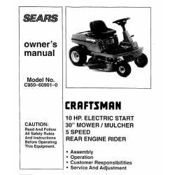 Craftsman Tractor Parts Manual C950-60901-0