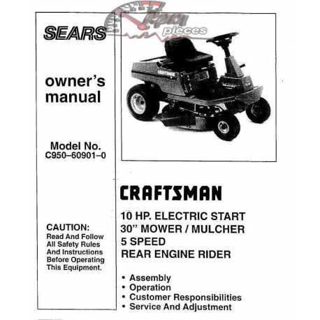 Craftsman Tractor Parts Manual C950-60901-0