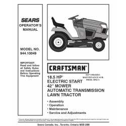 Manuel de pièces tracteur Craftsman 944.10049