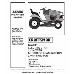 Manuel de pièces tracteur Craftsman 944.60426