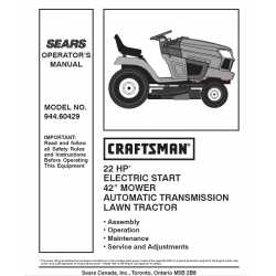 Manuel de pièces tracteur Craftsman 944.60429