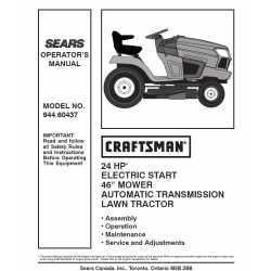 Manuel de pièces tracteur Craftsman 944.60437